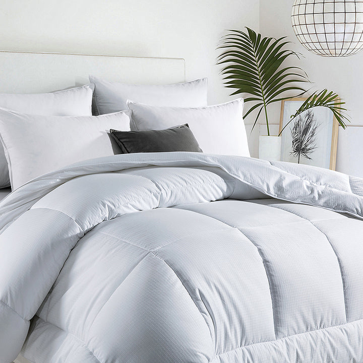 All Seasons Dobby Square Down Alternative Comforter - Versatile and Cozy Bedding, Machine Washable Comforter Image 3