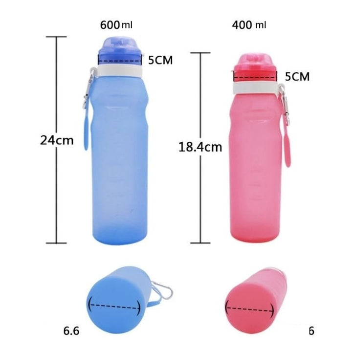 600ml Silicone Folding Water Bottle Outdoor Sports Supplies Portable Convenient Travel Anti Scalding Insulated Image 5