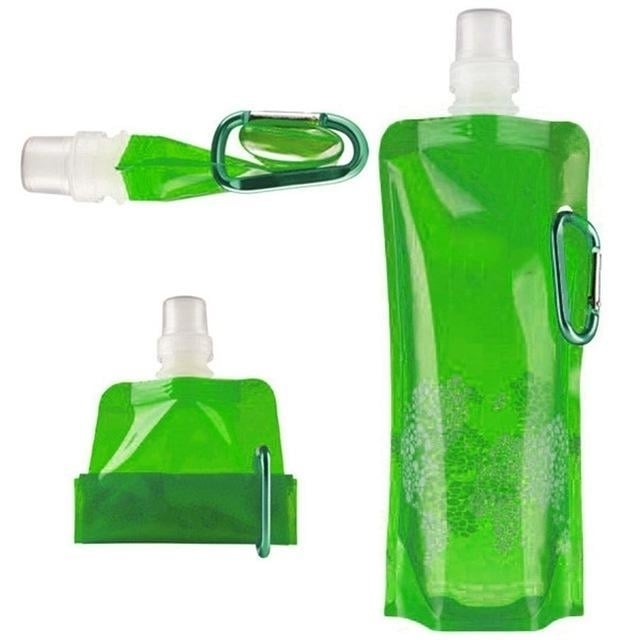 Foldable Water Bottle Bags 480ML Environmental Protection Outdoor Sports For Hiking Camping 2-packs Image 1