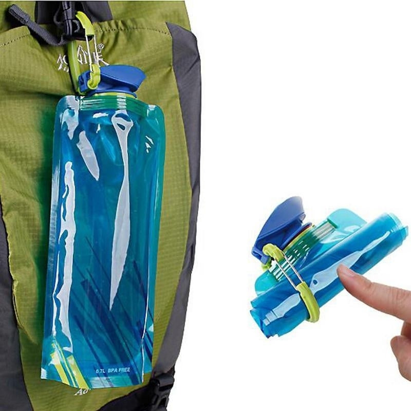 Reusable Sports Travel Portable Collapsible Folding Drink Water Bottle 700mL Image 2