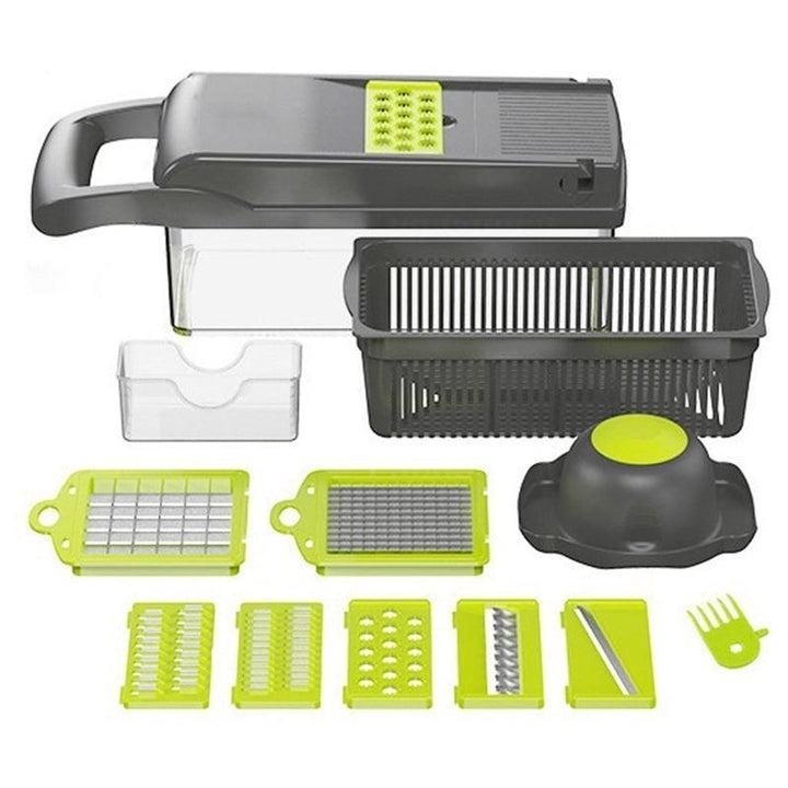 Vegetable Fruit Slicer Cutter Multi-functional Potato Carrot Peeler Grater Drain Basket Kitchen Tool Image 1