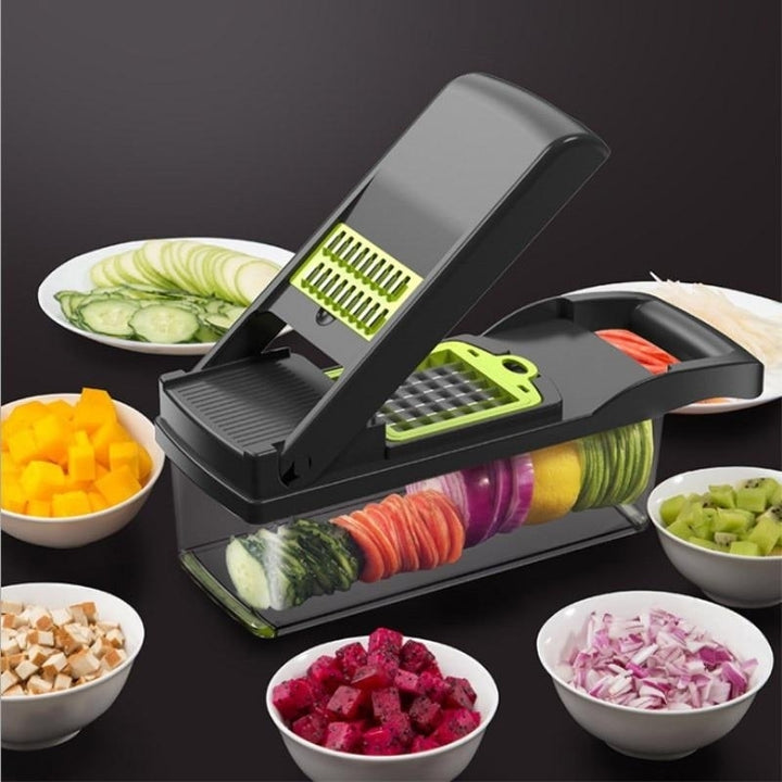 Vegetable Fruit Slicer Cutter Multi-functional Potato Carrot Peeler Grater Drain Basket Kitchen Tool Image 2