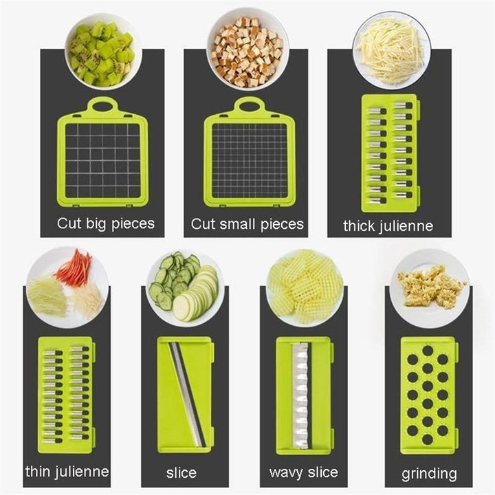 Vegetable Fruit Slicer Cutter Multi-functional Potato Carrot Peeler Grater Drain Basket Kitchen Tool Image 4