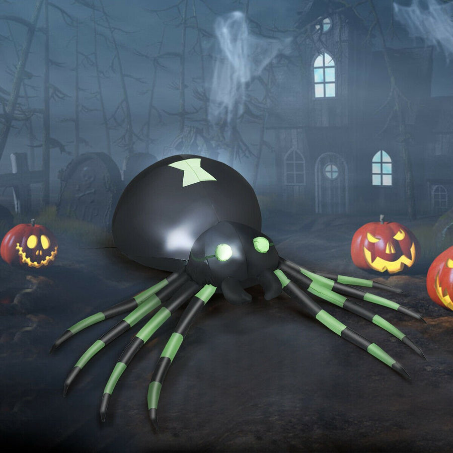 6FT Halloween Inflatable Blow-Up Spider w/ LED Lights Outdoor Yard Decoration Image 1