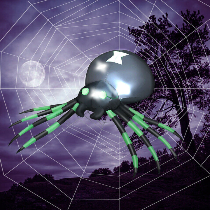 6FT Halloween Inflatable Blow-Up Spider w/ LED Lights Outdoor Yard Decoration Image 2