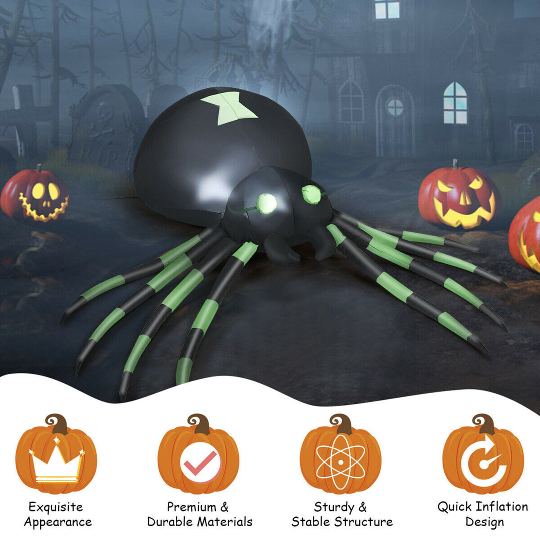 6FT Halloween Inflatable Blow-Up Spider w/ LED Lights Outdoor Yard Decoration Image 4