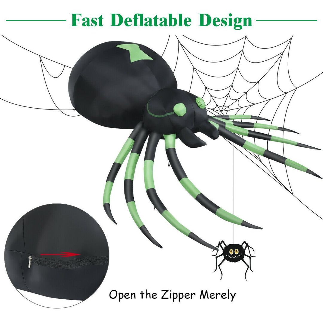 6FT Halloween Inflatable Blow-Up Spider w/ LED Lights Outdoor Yard Decoration Image 5