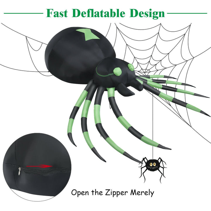 6FT Halloween Inflatable Blow-Up Spider w/ LED Lights Outdoor Yard Decoration Image 5