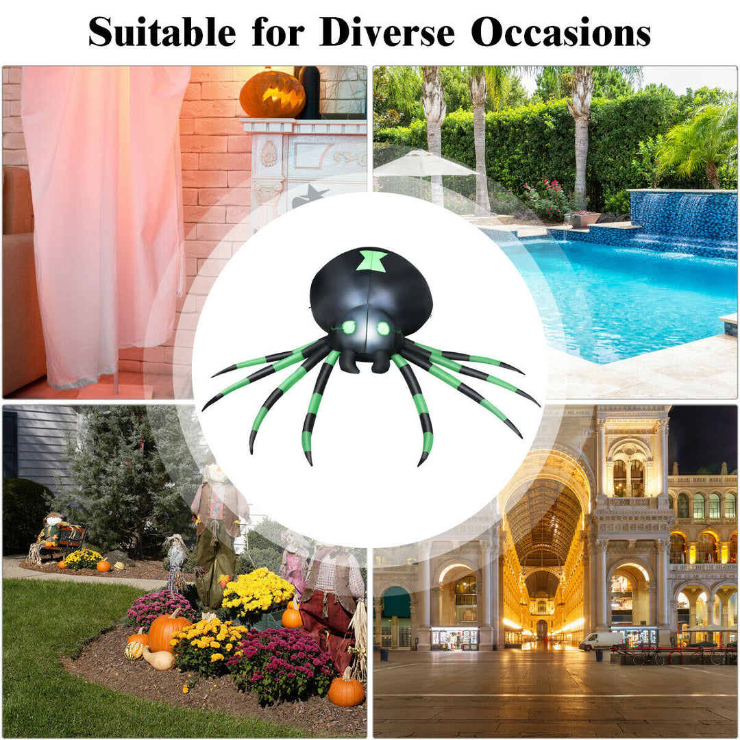 6FT Halloween Inflatable Blow-Up Spider w/ LED Lights Outdoor Yard Decoration Image 7