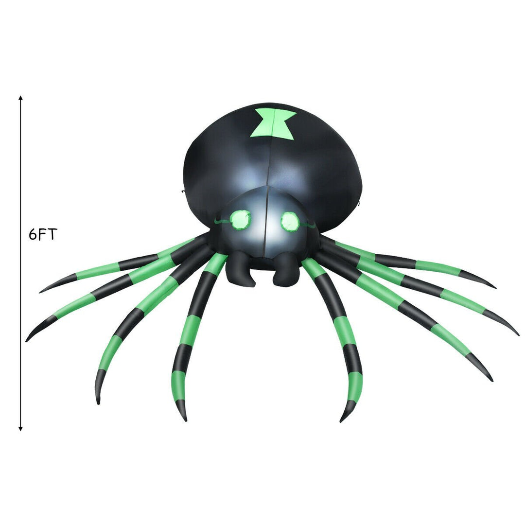 6FT Halloween Inflatable Blow-Up Spider w/ LED Lights Outdoor Yard Decoration Image 9