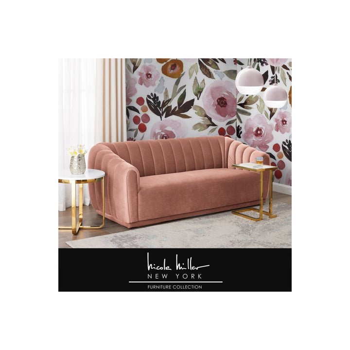 Jabir Sofa-Channel Tufted Arms and Back-Rolled Arms-Sinuous Spring Seat Construction Image 1