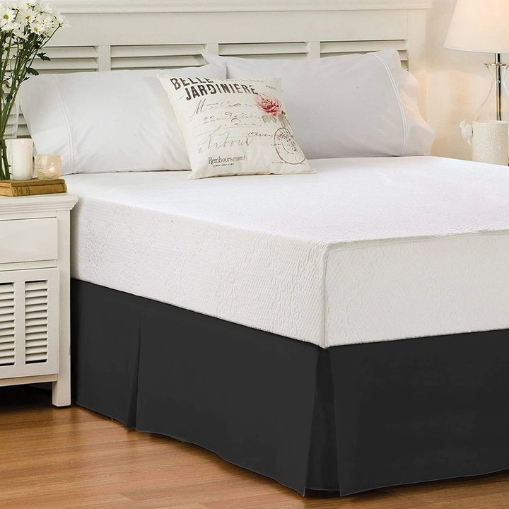 Bed Skirt Long Staple Fiber - Durable and Quadruple Pleated Image 1