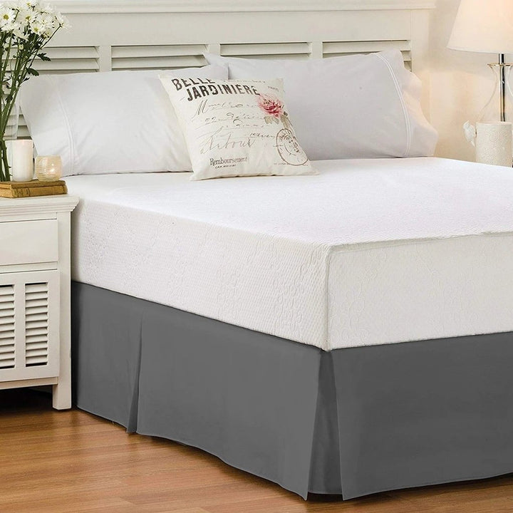 Bed Skirt Long Staple Fiber - Durable and Quadruple Pleated Image 1