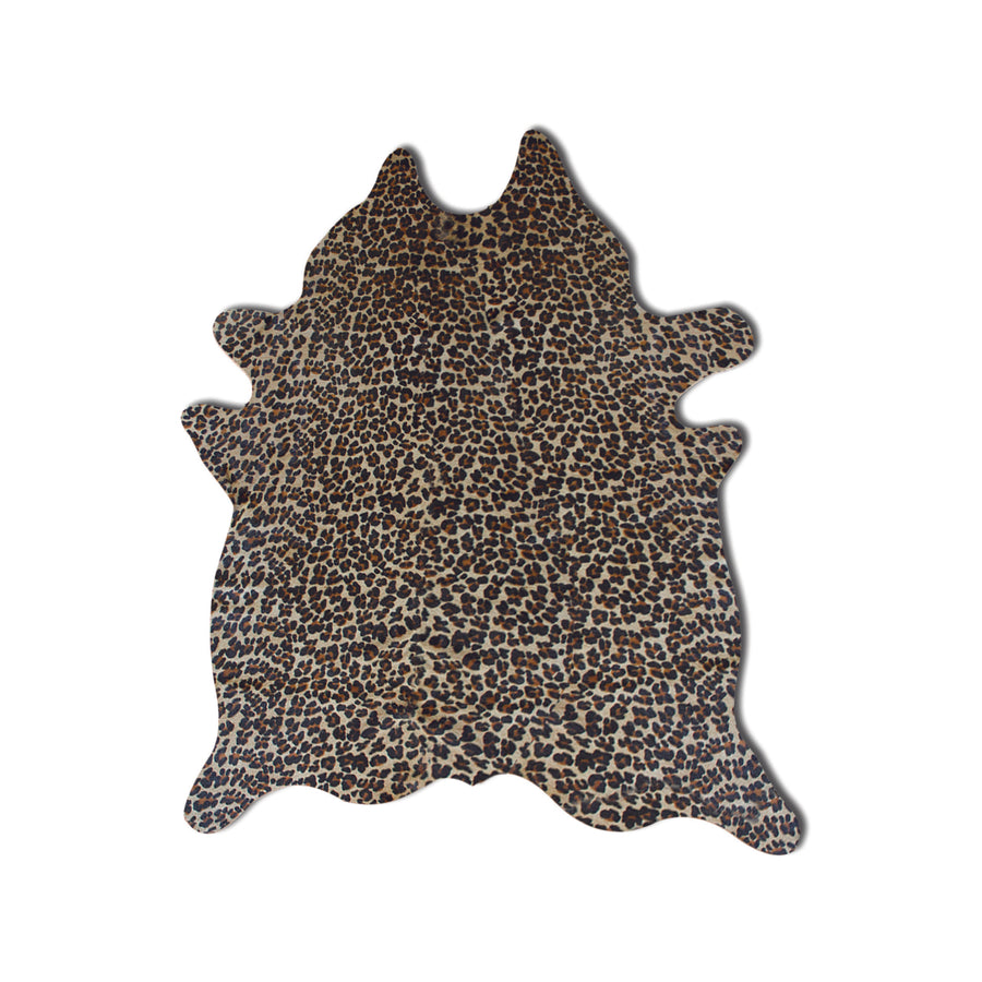 TOGO Cowhide Rug 6 x 7 Leopard Pattern Animal Print Area Rug Image 1