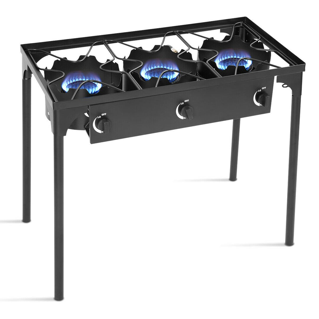 Portable Propane 225,000-BTU 3 Burner Gas Cooker Outdoor Camp Stove BBQ Image 1