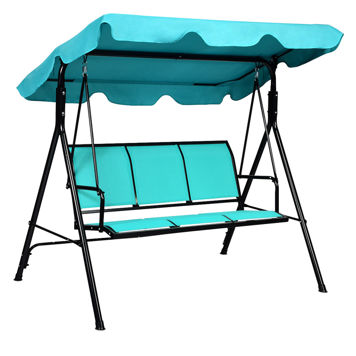 3 Person Patio Swing Canopy Yard Furniture Image 1