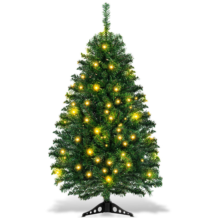 4Ft Pre-Lit Charlie Pine Christmas Tree Plastic Led Lights Image 1