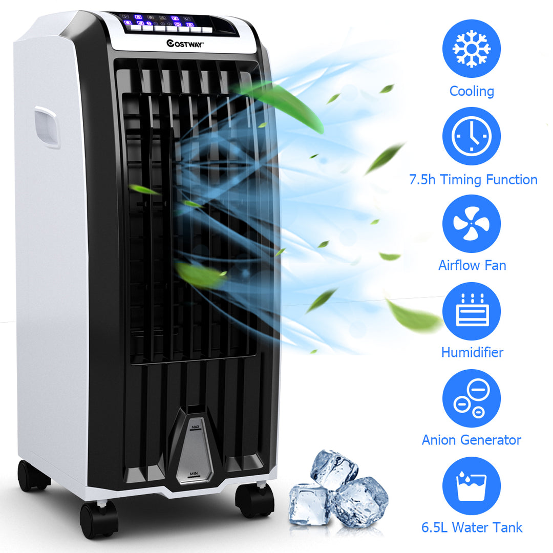 Evaporative Portable Cooler Fan Anion Humidify W/ Remote Control Image 1