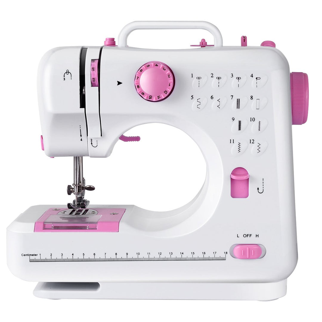 Sewing Machine Free-Arm Crafting Mending Machine with 12 Built-In Stitched White Image 5