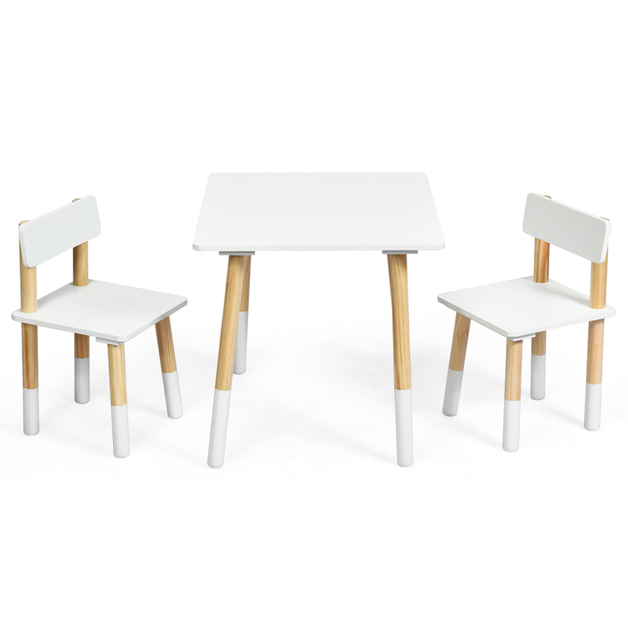 Kids Wooden Table and 2 Chairs Set Children Activity Table Set Image 1