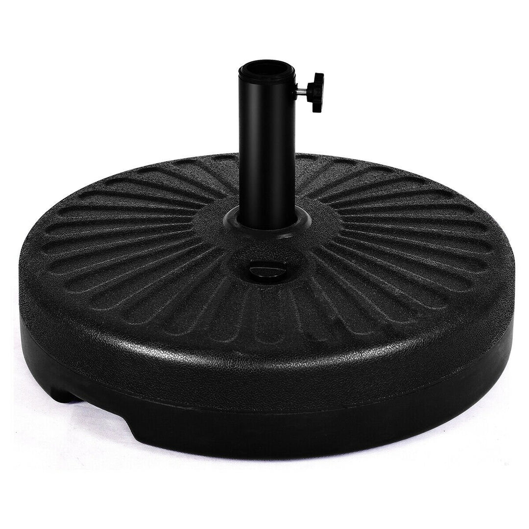 20 Round 23L Water Filled Umbrella Base Stand Self-filled Patio Furniture Black Image 1