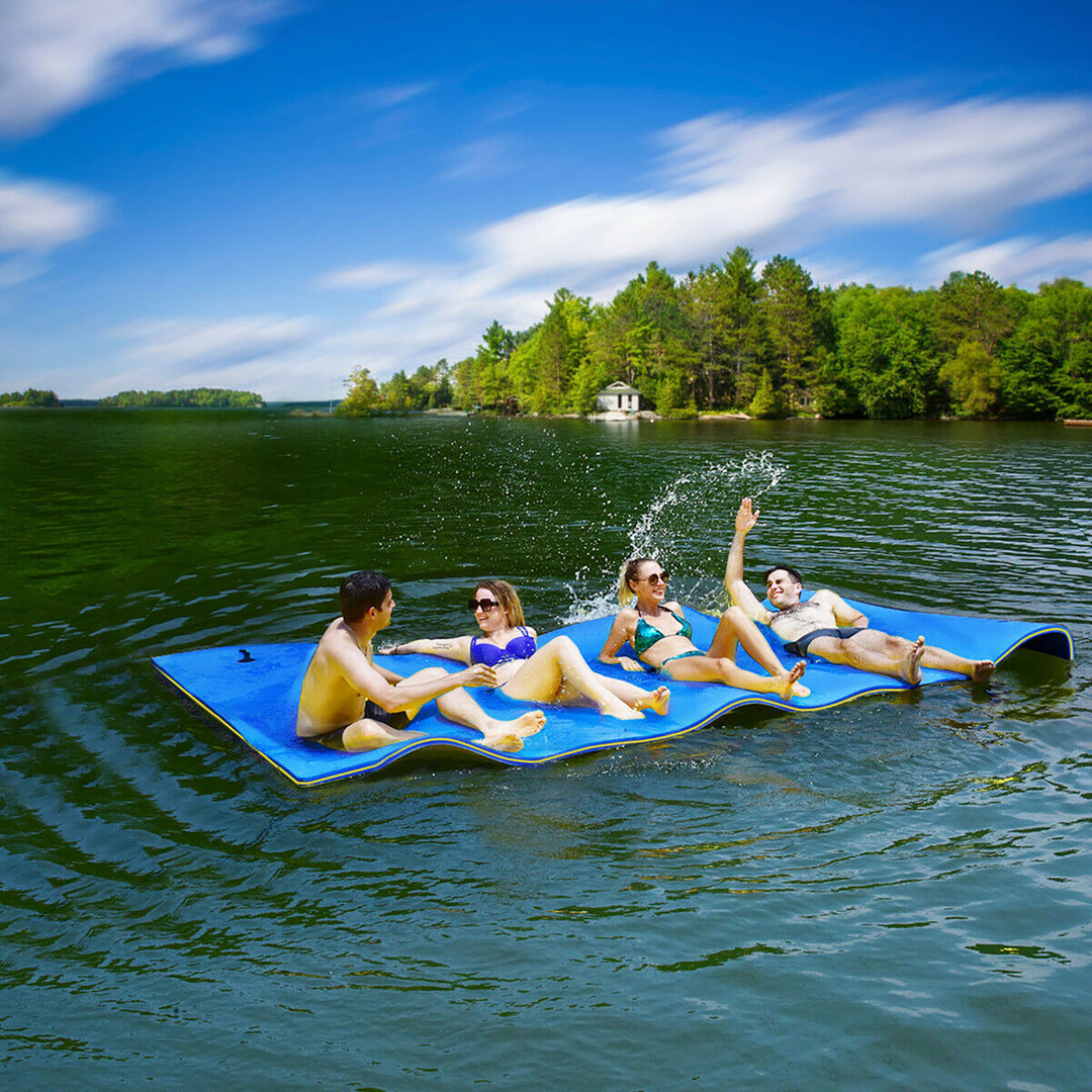 Costway 3 Layer Floating Water Pad Foam Mat Water Recreation Relaxing 9 x 6 Image 1