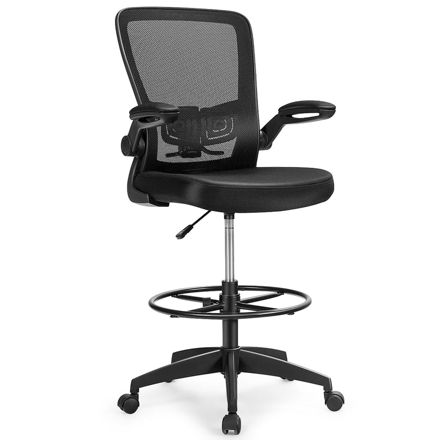 Tall Office Chair Adjustable Height w/Lumbar Support Flip Up Arms Image 1