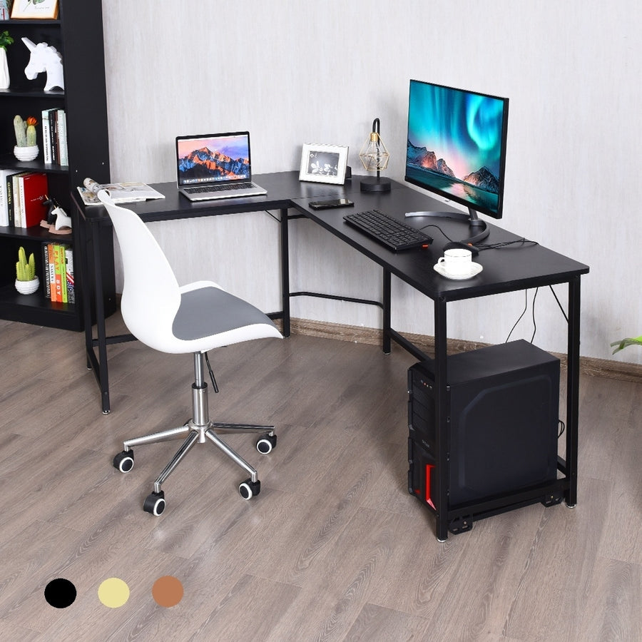 L-Shaped Computer Desk Corner Workstation Study Gaming Table Home Office Image 1