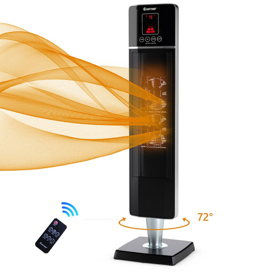 1500W Portable Oscillating Ceramic Tower Heater w/ Timer Remote Control Room Use Image 1