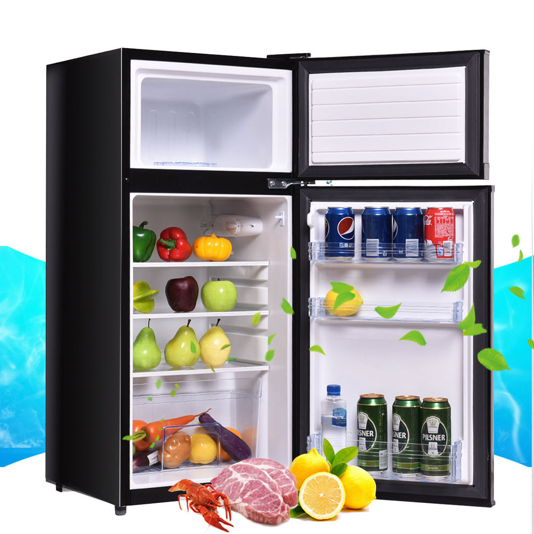 2 Doors 3.4 cu ft. Unit Compact Mini Refrigerator Freezer Cooler Image 1