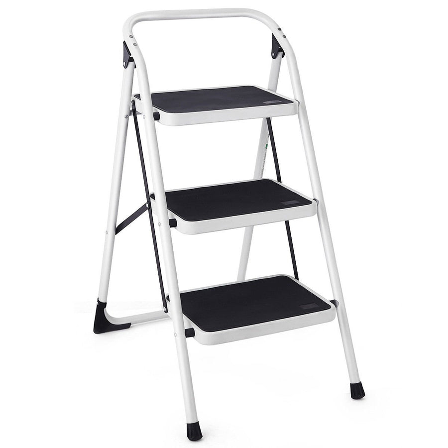 3 Step Lightweight Ladder HD Platform Foldable Stool 330 LB Cap. Saving Space Image 1