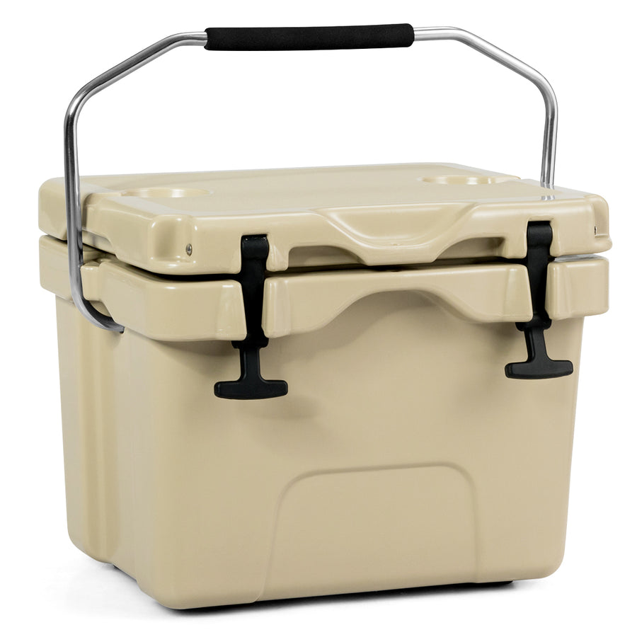 16 Quart Cooler Portable Ice Chest Leak-Proof 24 Cans Ice Box for Camping Khaki Image 1