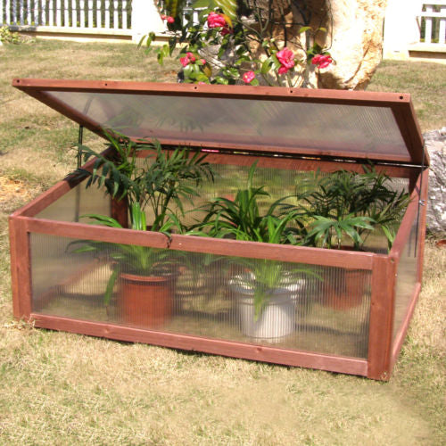 Garden Portable Wooden Green House Cold Frame Raised Plants Bed Protection Image 1