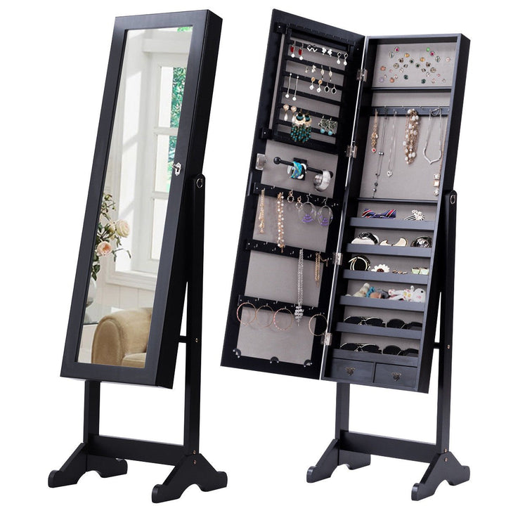 Mirrored Jewelry Cabinet Storage Organizer Drawers Image 1