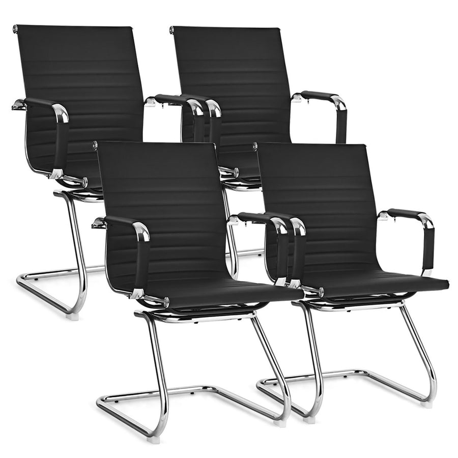 Set of 4 Office Chairs Waiting Room Chairs for Reception Conference Area Image 1