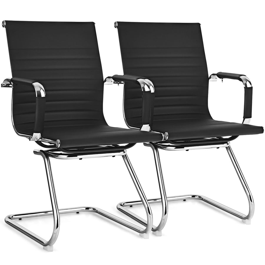 Set of 2 Office Waiting Room Chairs for Reception Conference Area Image 1