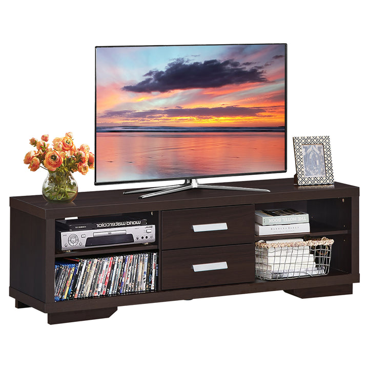 TV Stand Entertainment Center Hold up to 65 TV with Storage Shelves and Drawers Image 1