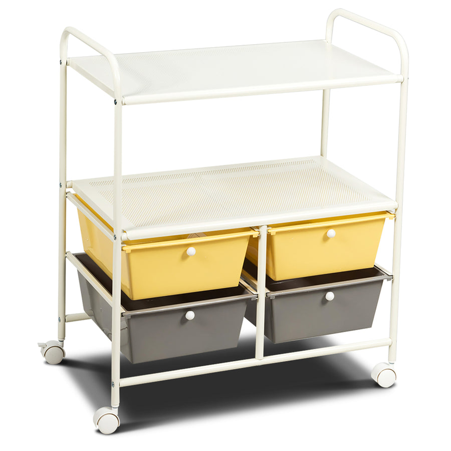 Rolling Storage Cart w/4 Drawers 2 Shelves Metal Rack Shelf Utility Organizer Image 1