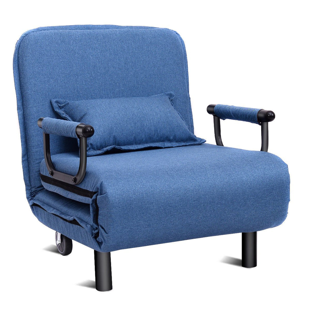 Folding Sofa Bed Sleeper Convertible Armchair Leisure Chaise Lounge Couch Blue Image 1