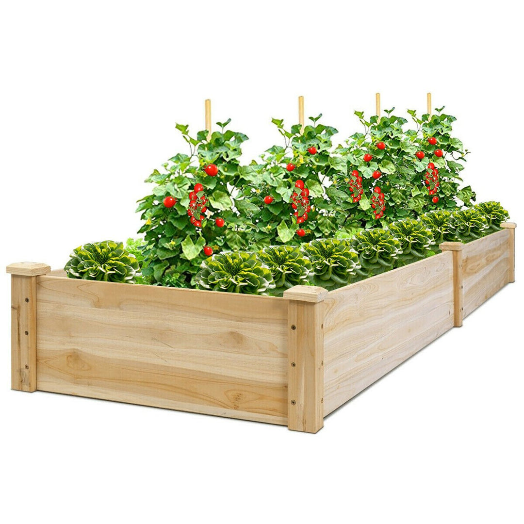 Wooden Vegetable Raised Garden Bed Backyard Patio Grow Flowers Planter Image 1