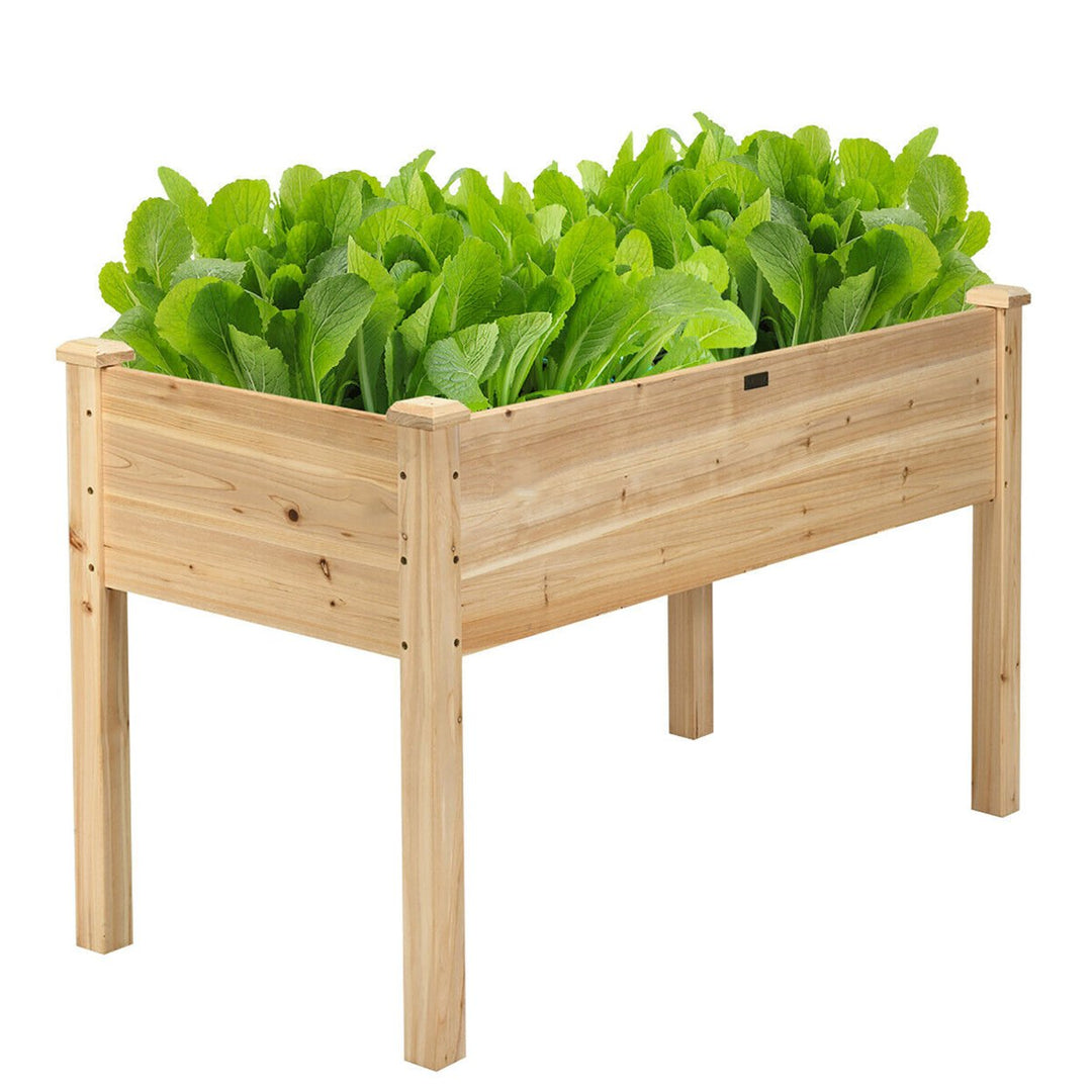 Wooden Raised Vegetable Garden Bed Elevated Grow Vegetable Planter Image 1