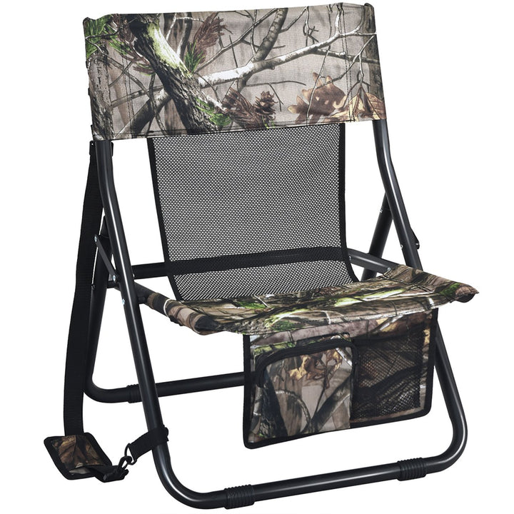 Folding Hunting Chair Portable Outdoor Camping Woodland Camouflage Hunting Seat Image 1