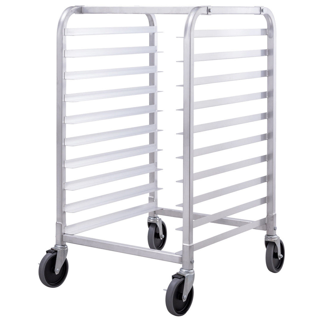 10 Sheet Aluminum Bakery Rack Silver Commercial Cookie Bun Pan Kitchen W/Wheel Image 1