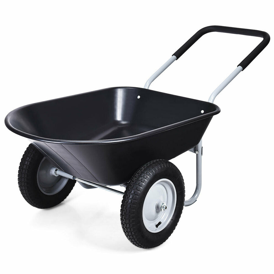 2 Tire Wheelbarrow Cart Heavy-duty Dolly Utility Cart Black Image 1