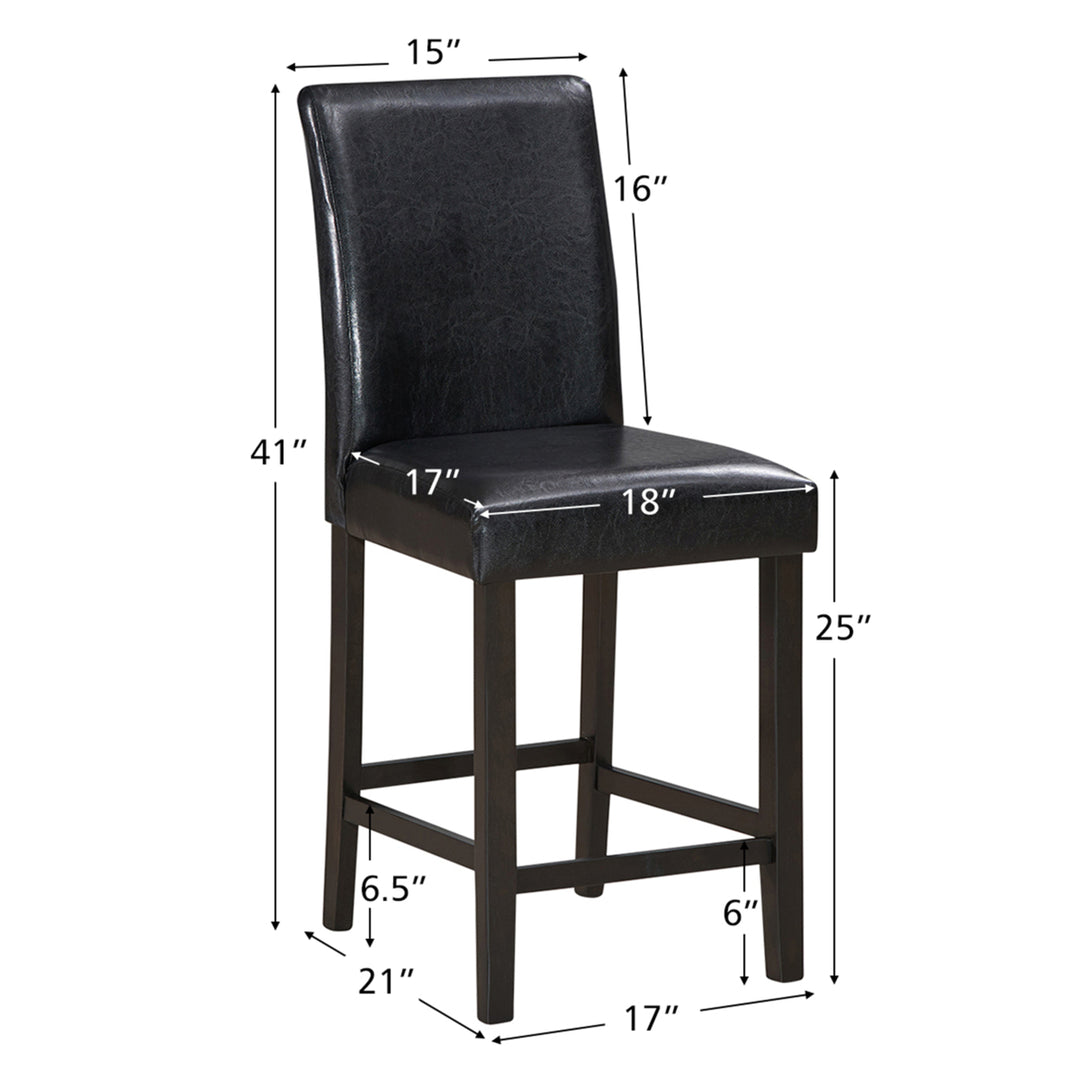 Set of 4 Bar Stools 25inch Counter Height Barstool Pub Chair w/Rubber Wood Legs Image 2