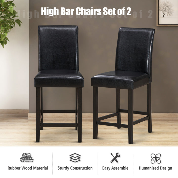 Set of 4 Bar Stools 25inch Counter Height Barstool Pub Chair w/Rubber Wood Legs Image 8