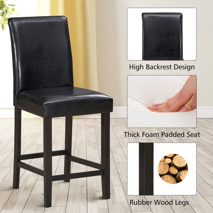 Set of 4 Bar Stools 25inch Counter Height Barstool Pub Chair w/Rubber Wood Legs Image 10