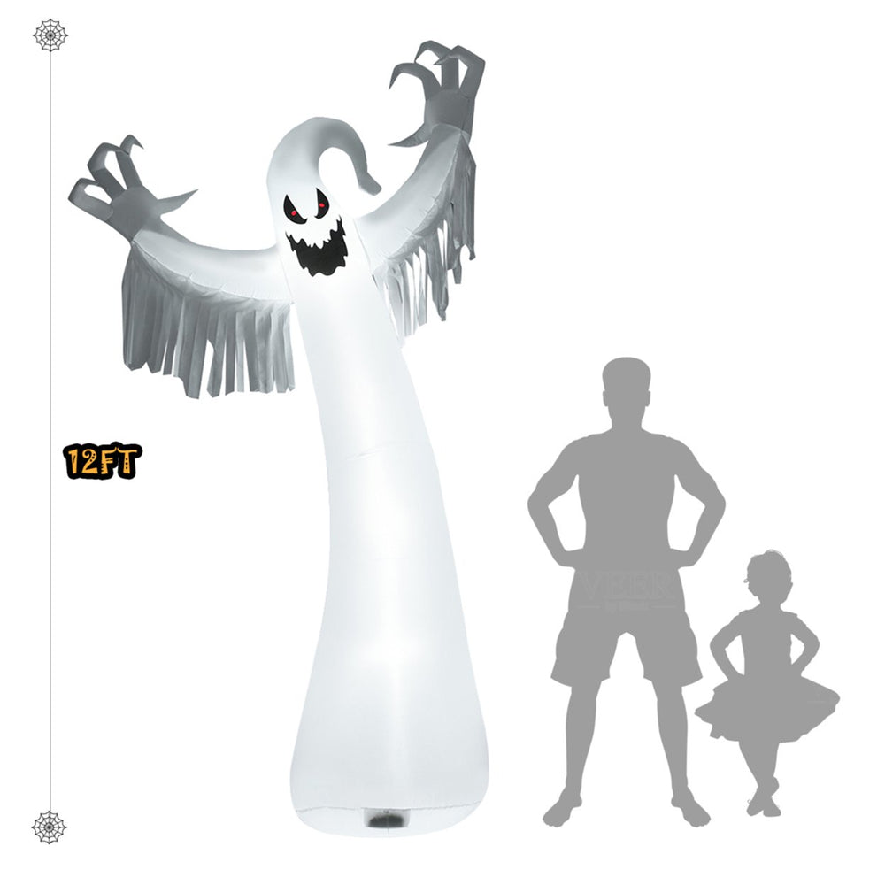 12ft Inflatable Halloween Blow Up Ghost Decoration w/ Built-in LED Light Image 2