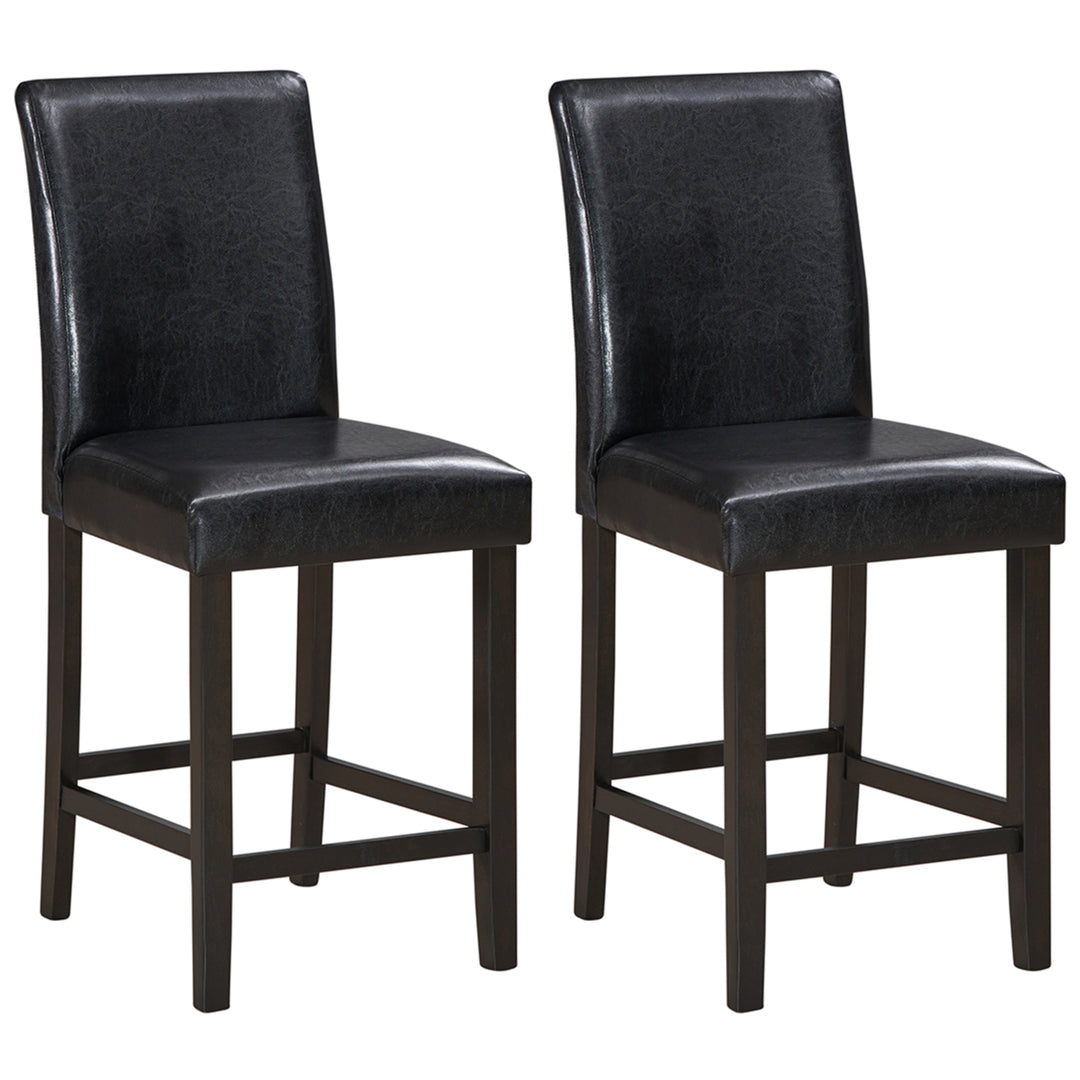 Set of 2 Bar Stools 25inch Counter Height Barstool Pub Chair w/Rubber Wood Legs Image 1