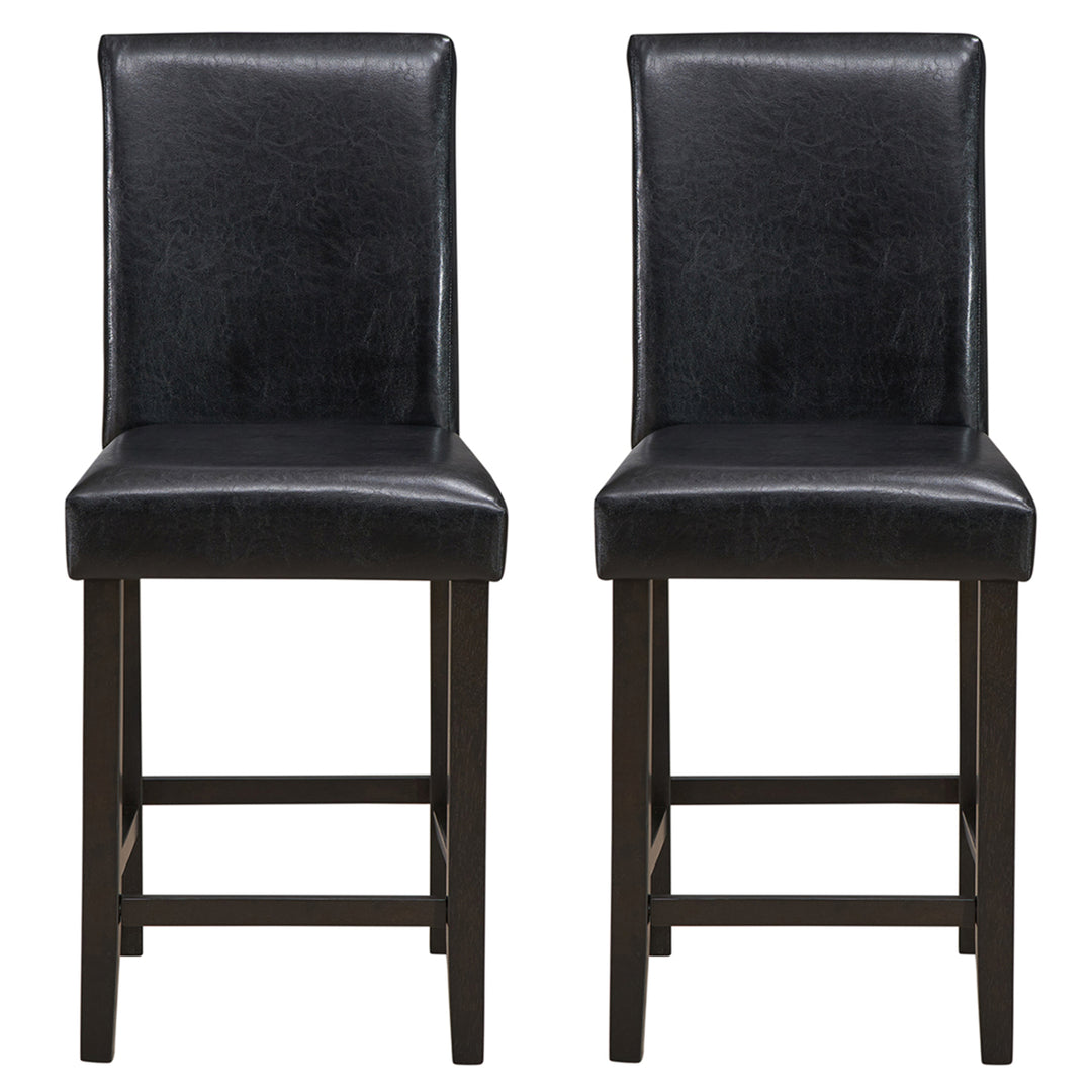 Set of 2 Bar Stools 25inch Counter Height Barstool Pub Chair w/Rubber Wood Legs Image 5